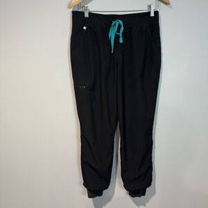Figs Women's Medium Black Zamora High Waisted Jogger Scrub Pants Nurse Doctor